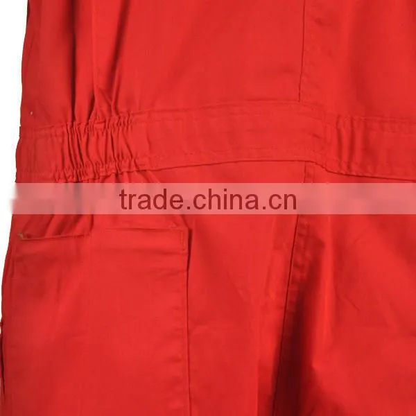 Red PolyesterCotton Short Sleeve Industrial Coverall Summer One Piece Working Garment Covealls