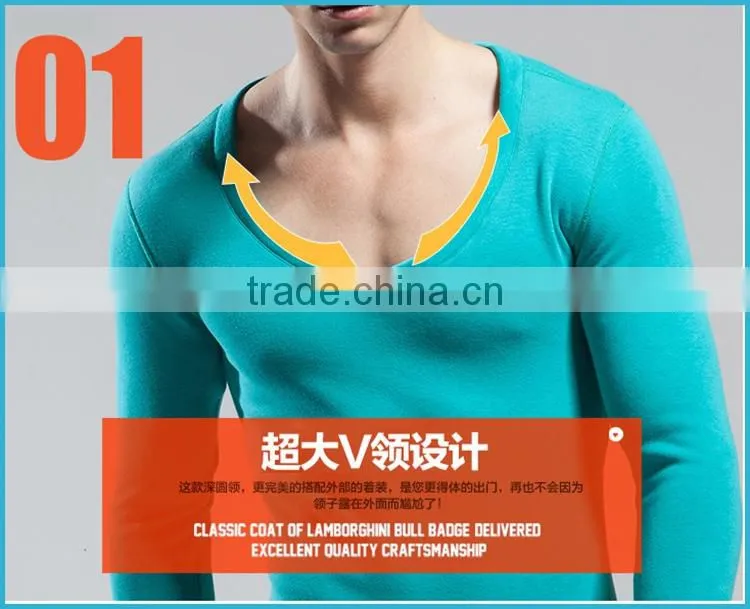Lower V-Neck Winter Heated Thermal Underwear Polartec Fleece Polypropylene Young Men Baselayer Underwear