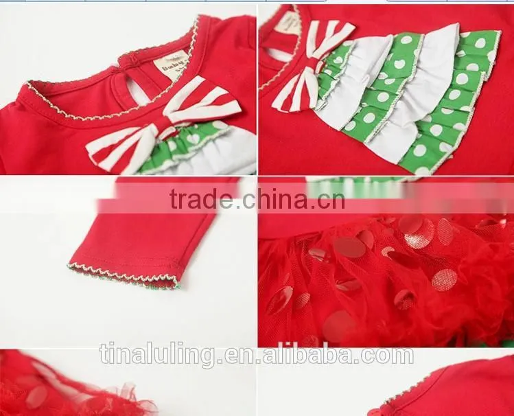 Wholesale children christmas boutique clothing lovely and cute baby chirstmas tree clothes new year clothing
