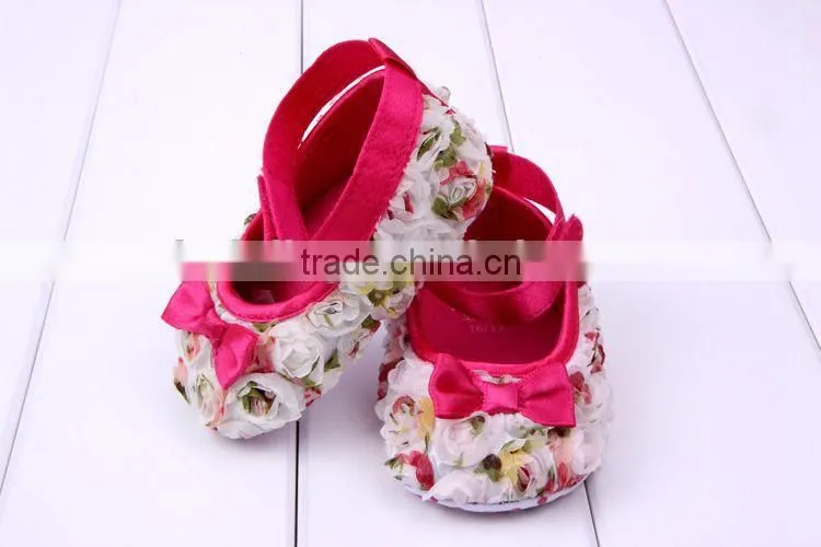 2014 new baby product girls lace flower cotton infant baby shoe newborn lace baby shoes for girls
