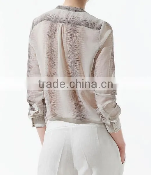 Runwaylover 109 Europe Style 2017 Ladies Fashion Chiffon Transparent Blouse