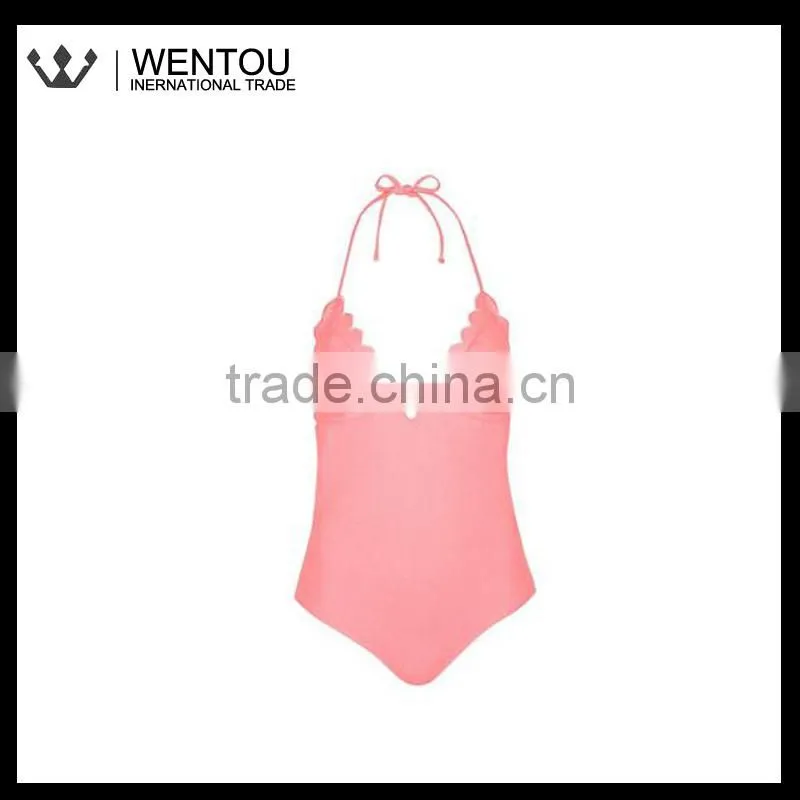 Fashionable Scalloped One Piece Swimwear