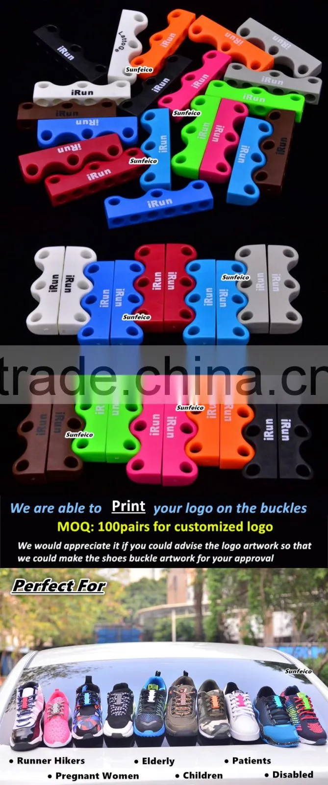 Custom Shoe Lace Locks Closures - NO TIE Shoelaces Lock Lace Buckles - Easy Shoe Laces Kids No Lace Shoes - 10 Colors