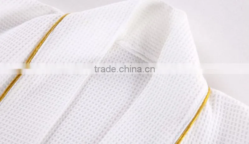 White waffle bathrobe for hotel / home