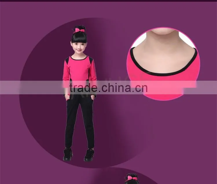 Girls Stylish Suit Kids Long Sleeve Sweatsuit Sets Children Gymnastics/Sports Suits
