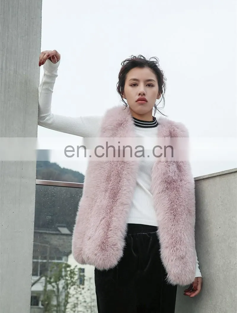 Natural Fox Fur Vest Hot Selling Warm Winter Vest Women Real Fox Fur Coat