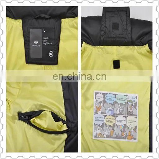 mens simple style fashion foldable down paded thick nylon jacket 2015