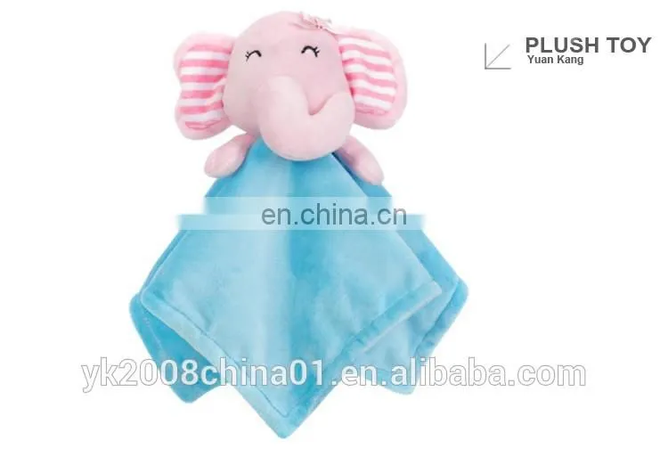 YK ICTI audit factory 35cm plush animal soft cube blankie for baby