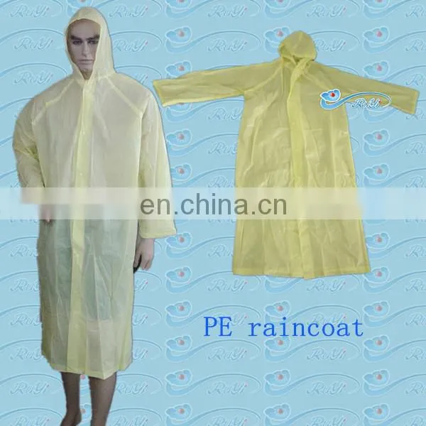 disposable PE/plastic poncho,rain coat