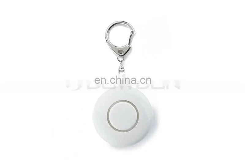 Promotional Gift Round Shaped Mini Keychain Personal Alarm With LED Light