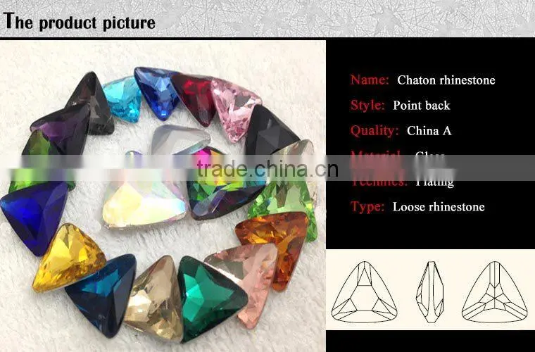 jx831 china shop point back loose glass rhinestone;triangle loose point back glass rhinestone;loose glass point back rhinestone