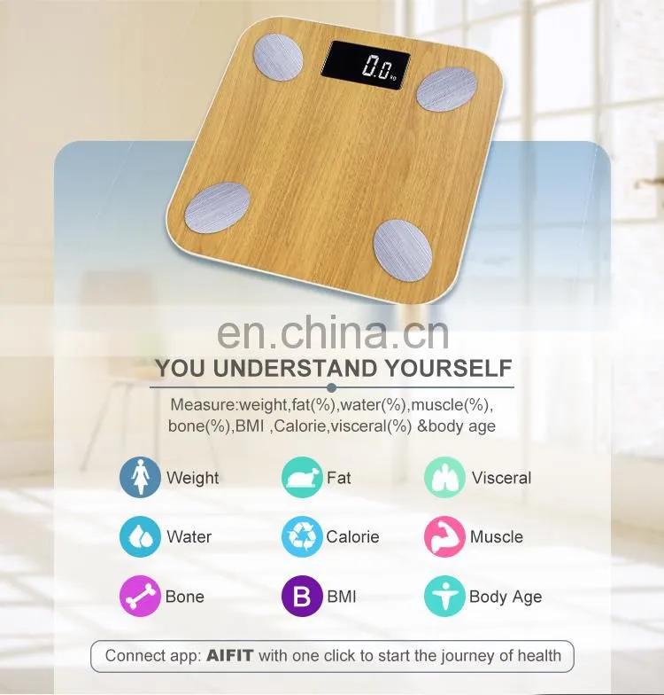 Smart App Digital Wireless Fat Weigh Body Fat Digital Precision Scale With App