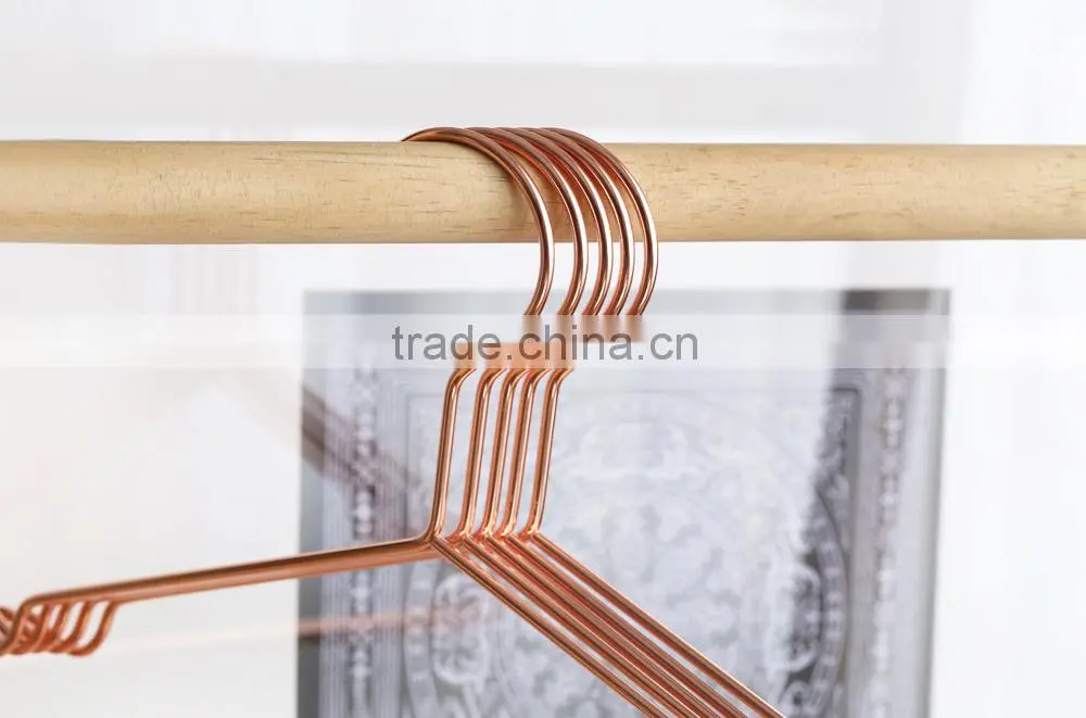 coat copper hanger shirt rose gold metal hanger metal wire coat hangers