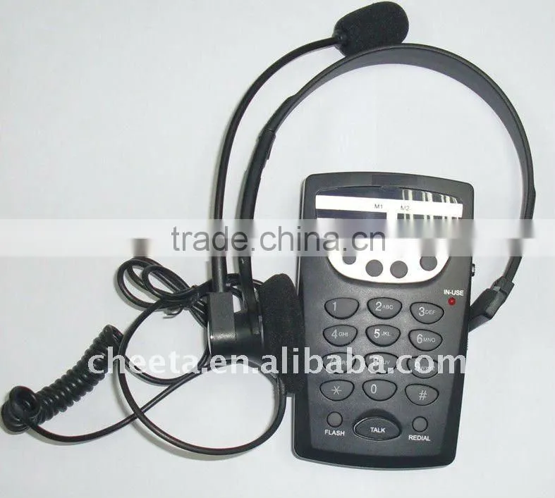 corded headset telephone instrument