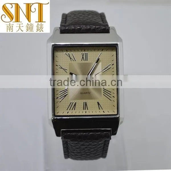 2016 square watch women case leather strap sunray dial wholesale OEM quartz watch