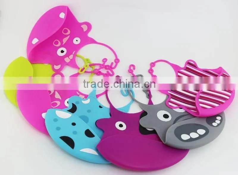 Cute Animal printed plain white baby bibs wholesale