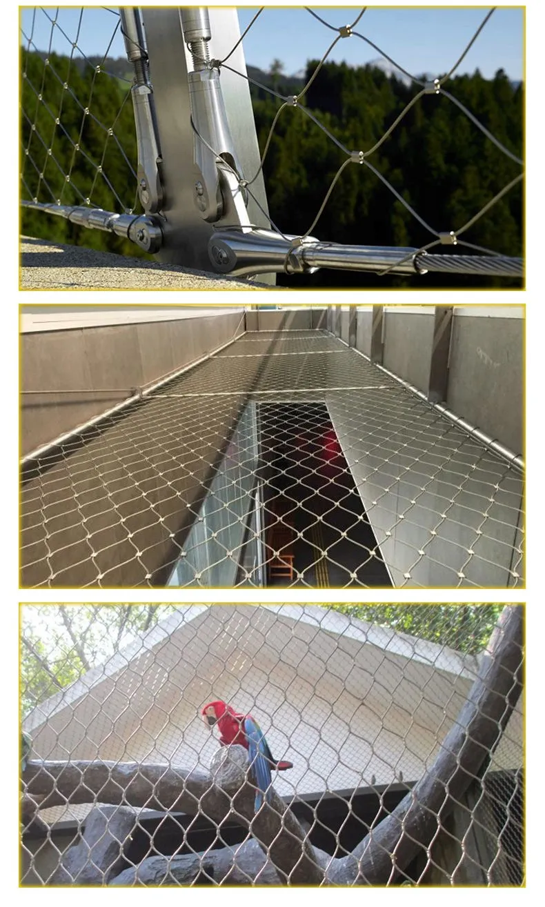 Zoo-specific Ecological Mesh/Tiger Enclosure Mesh/hand-woven Stainless Steel Rope Mesh Factory Direct Hot Sale