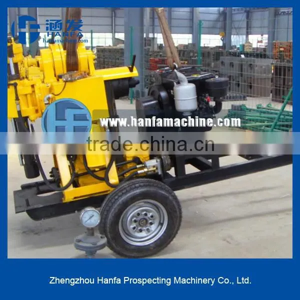 HF130 hydraulic water drilling equipment with trailer chassis