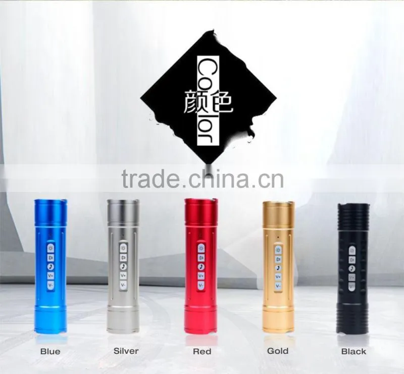 CE ROHS FCC torch bluetooth speaker power bank 5200mah