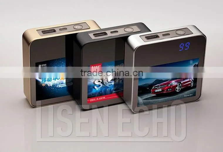 Mirror power bank polymer cell 6600mah with digital indicator and clear advertising