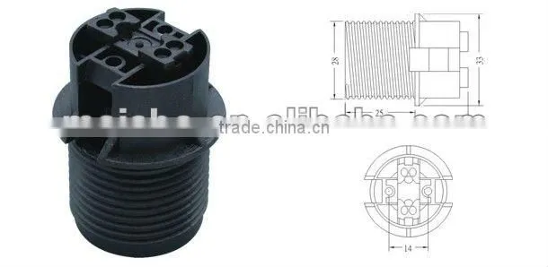 VDE CQC type 6 pole 43.5mm lamp holder plastic