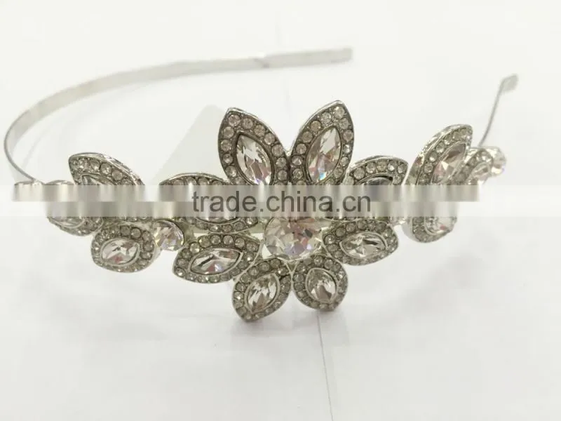 FASHION METAL BRIDAL FLORAL RHINESTONE HEAD BAND