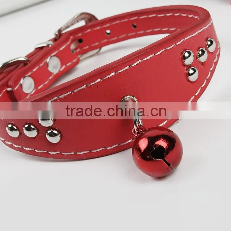 Teddy necklace watch-collar Pet dog cat collar PU material with a Bell collar