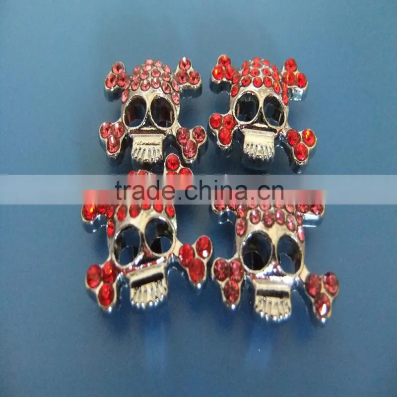 Compet Wholesale 10mm Rhinestone Slide Skulls for Bracelets & Pet Collars