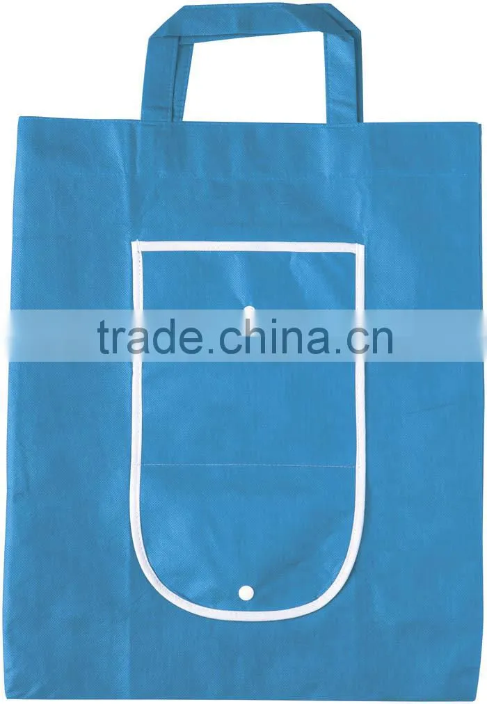 foldable pp woven shopping bag with buttons closure