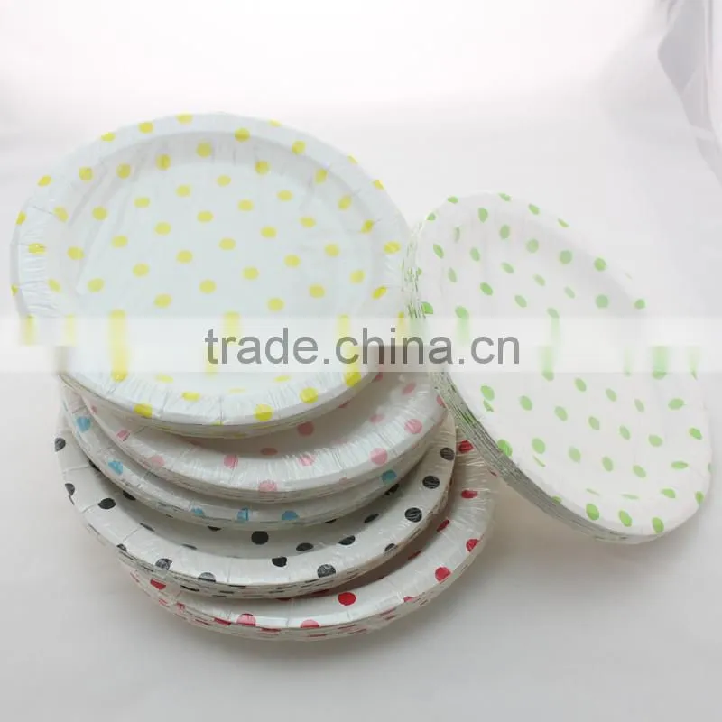 Solid Color High Quality 9'' Round Paper Plates for Quinceanera Favors