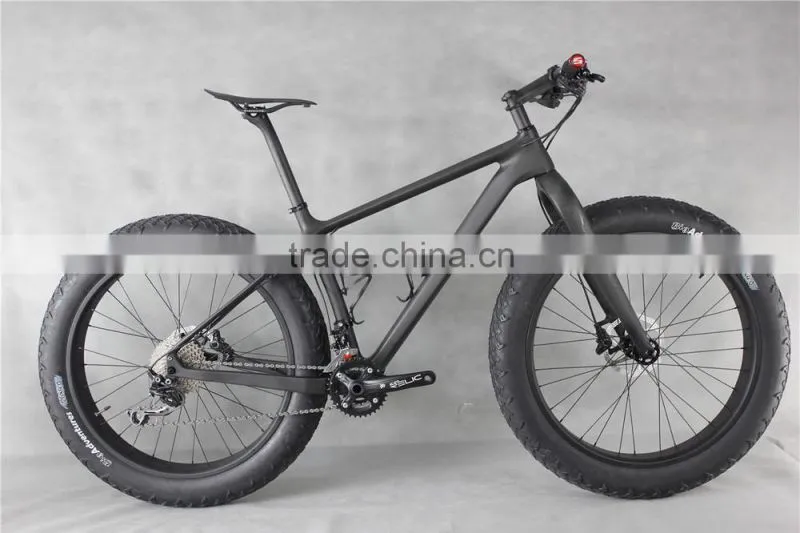 2015 hot sell carbon complete fatbike UD matt with fat fork 150mm