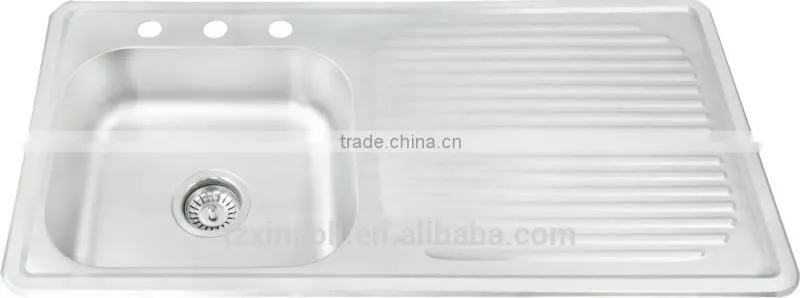 1000x500mm Inset with 3 faucet hole stainless steel sink hot sale for south america