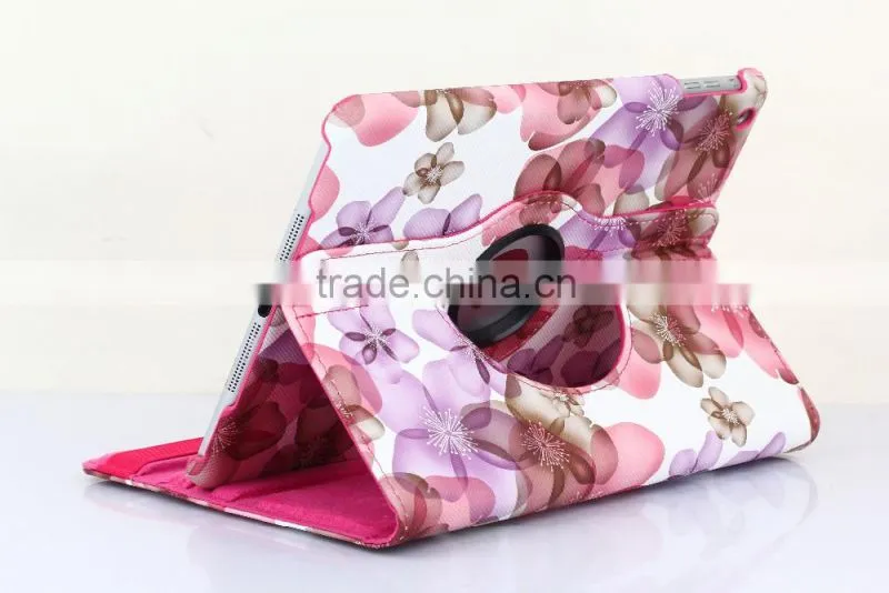 Fashion Peach Flower Series For iPad mini 4 Flip Leather Case 360 Degree Rotation Case TB-0004