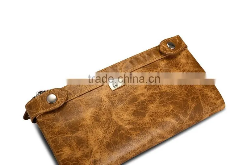 Icarer Luxury Classical zipper Real Leather Handbag Wallet with Card Slot MT-5592