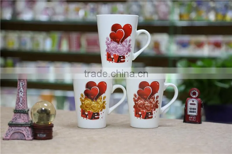 hunan V-shape white sublimation coffee mug
