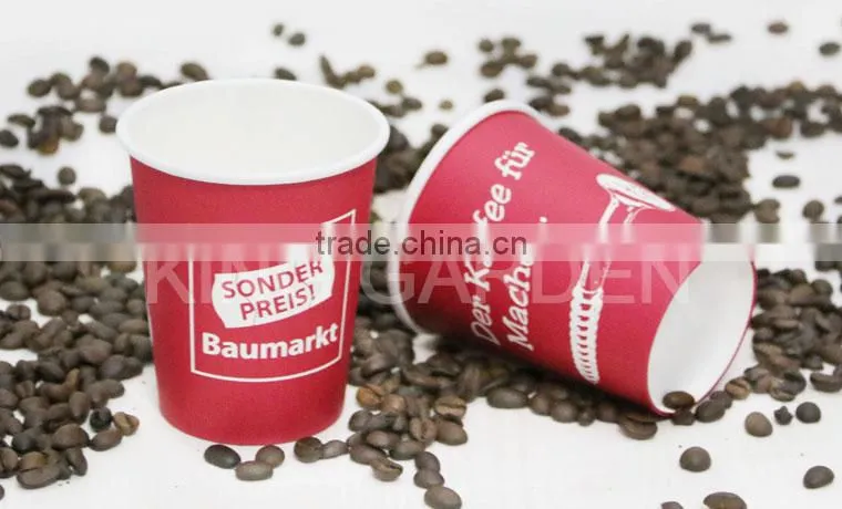 Disposable hot drink paper cup with lids printed with your design