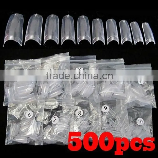 2014 New 500 pcs Clear Toe Tips+10 different Sizes, NT-19