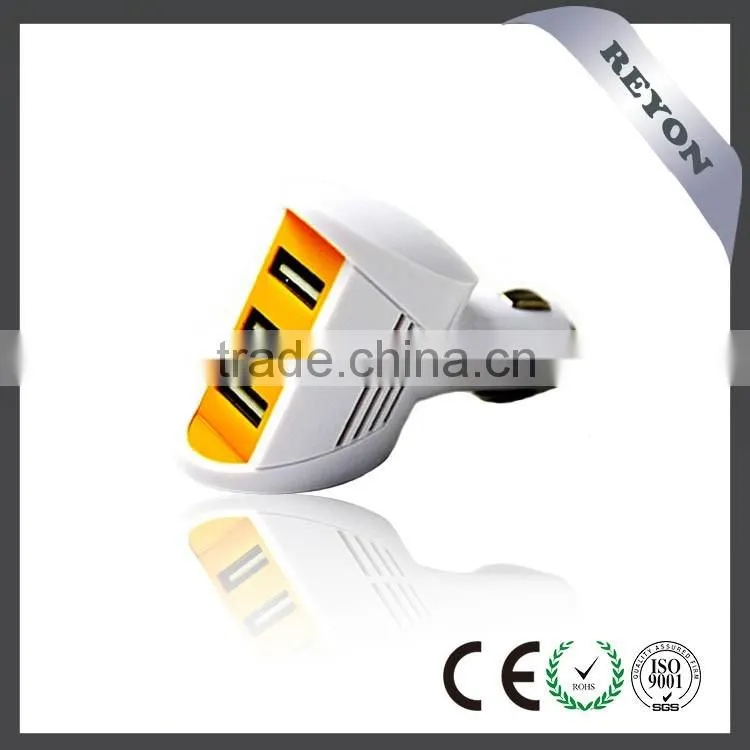 REYON lastest model 3 usb port 3.4A 12v car usb charger for phone