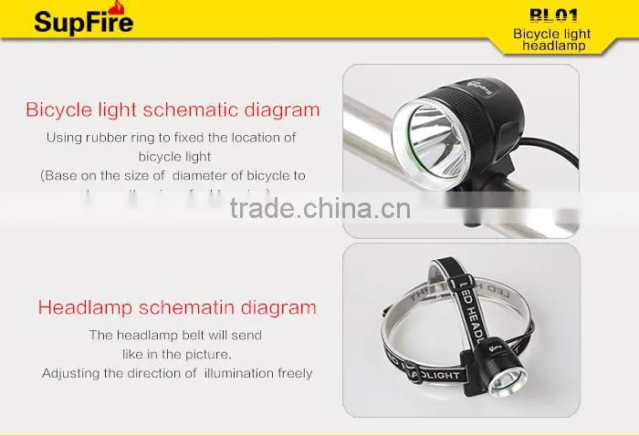 SupFire dual-use powerful led headlamp & bicycle light