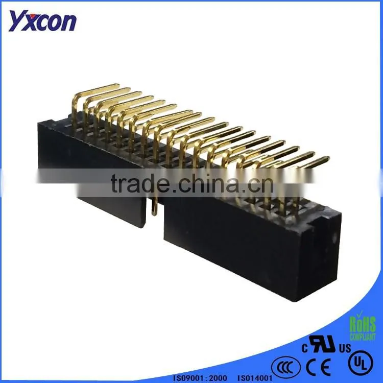 Dongguan factory price 2.54mm pitch fine quality dual row right angle box header