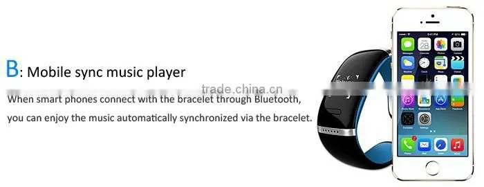 2015 Hot Sale Smart Design OLED Bluetooth 4.0 Bracelet Watch with Call ID Display/Answer L12S