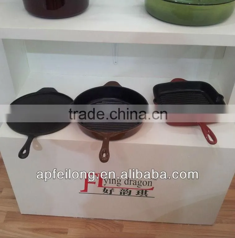 cast iron grillde /skillet/grill/ fryer/baking pan