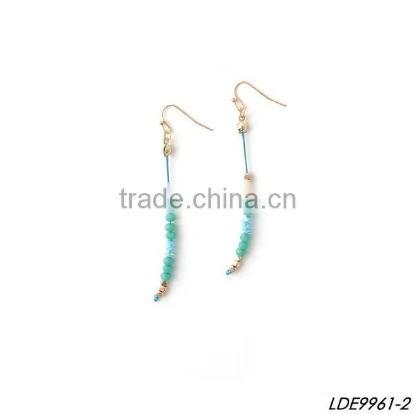 Gold beaded with pink disk adorable earrings