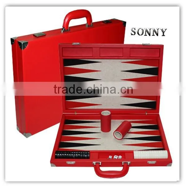 2 In 1 Foldable PU Leather Chess Table And Backgammon Board Case