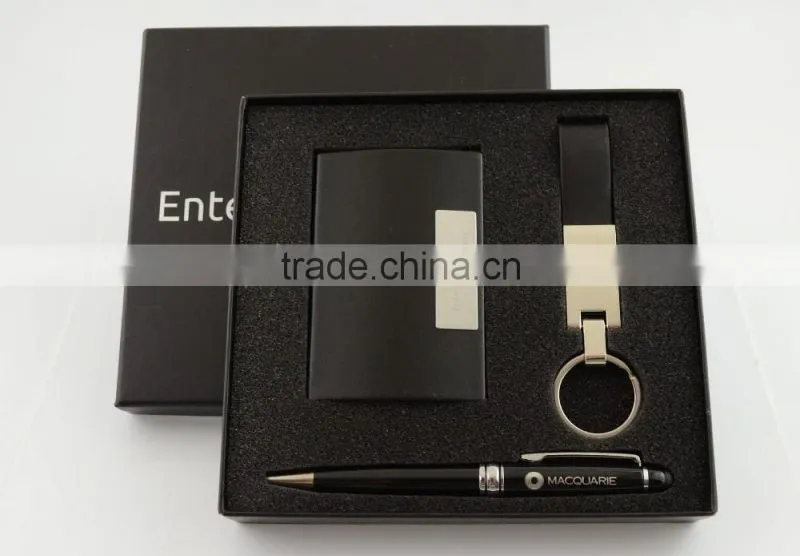 High-end Company Gifts Business Travel Portable Tool Kits including Name Card Holder, Key Chain and Ballpoint Pen