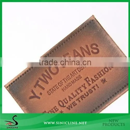 Sinicline PU Leather Patches with Debossed Logo Design
