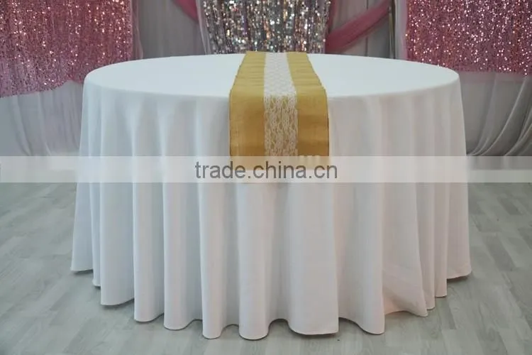 Cheap wedding lace and burlap table runner