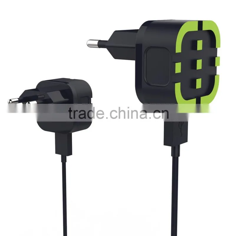 CE ROHS certified universal wall charger with EU plug 2.1A