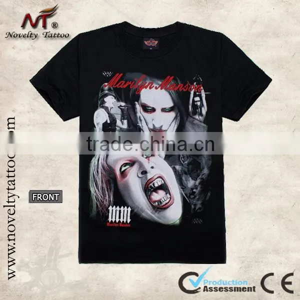 T100293 Pattern Tattoo Black T-shirt