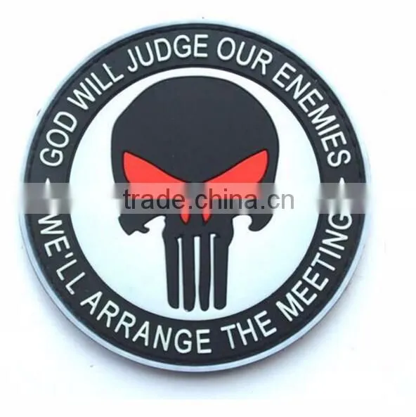 ound Ghost Skull Punisher Ghost 3D PVC Patches 3d velcro rubber patches